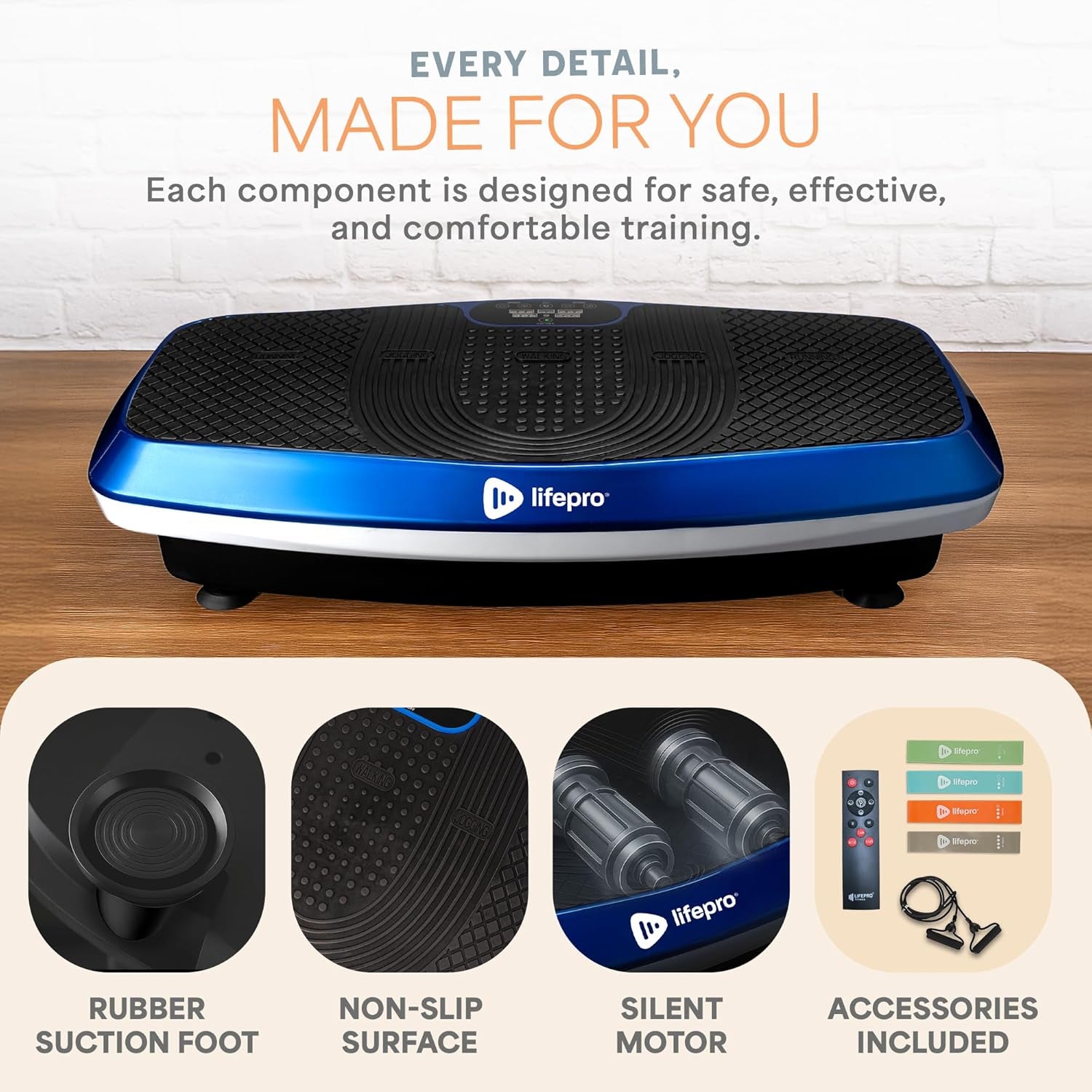 Hovert 3D Vibration Plate Machine - Dual Motor Oscillation, Lateral + 3D Motion Viberation Platform Machine - Full Whole Body Vibrarating Machine for Home Exercise & Fitness