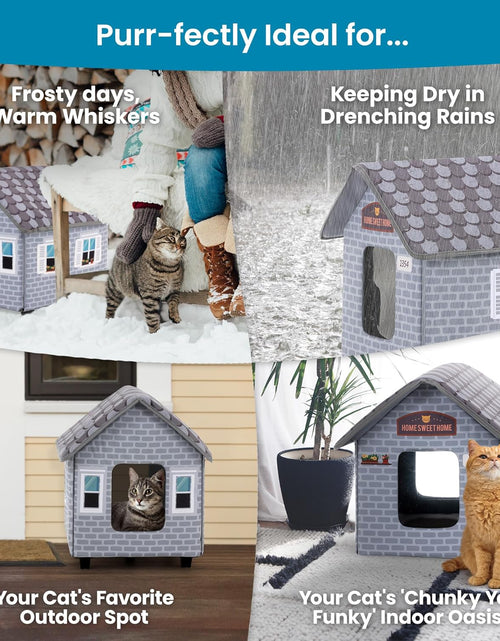 Bild in Gallery-Viewer laden, Heated Cat Houses for Outdoor Cats in Winter - Heated Outdoor Cat House Weatherproof - Outdoor Heated Cat House - Easy to Assemble
