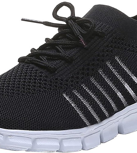 Black Running Shoes Women Womens Fashion Tennis Shoes Lightweight Mesh Running Walking Sneaker Lace-Up Sport Shoes Runing Breathable Shoes Sneakers