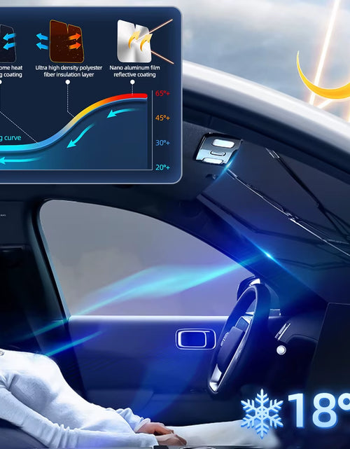 Bild in Gallery-Viewer laden, Sunshield 360 – Rotatable Umbrella-Style Car Windshield Sunshade with UV &amp; Heat Protection
