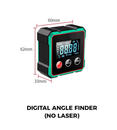 Anglemaster 360° Digital Protractor – Magnetic Laser Angle Finder with LCD Display & Inclinometer