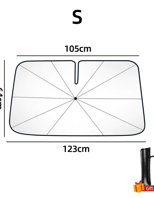 Bild in Gallery-Viewer laden, Sunshield 360 – Rotatable Umbrella-Style Car Windshield Sunshade with UV &amp; Heat Protection
