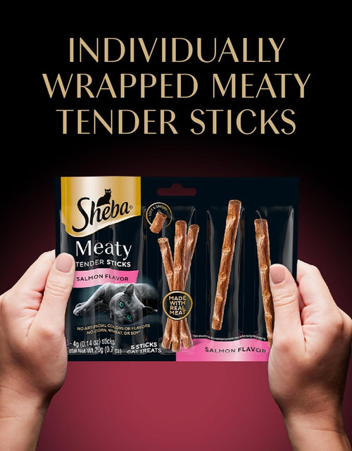 Bild in Gallery-Viewer laden, Meaty Tender Sticks Soft Cat Treats Salmon Flavor, 0.14 Oz Sticks (Pack of 10) (50 Sticks Total)
