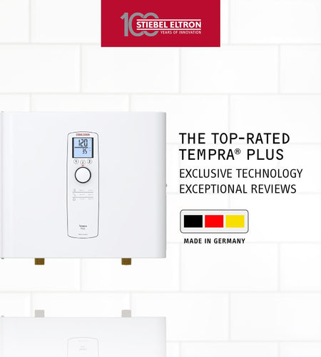 Tankless Water Heater – Tempra 20 plus – Electric, on Demand Hot Water, Eco, White