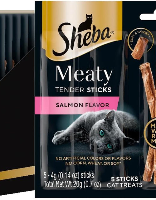 Bild in Gallery-Viewer laden, Meaty Tender Sticks Soft Cat Treats Salmon Flavor, 0.14 Oz Sticks (Pack of 10) (50 Sticks Total)
