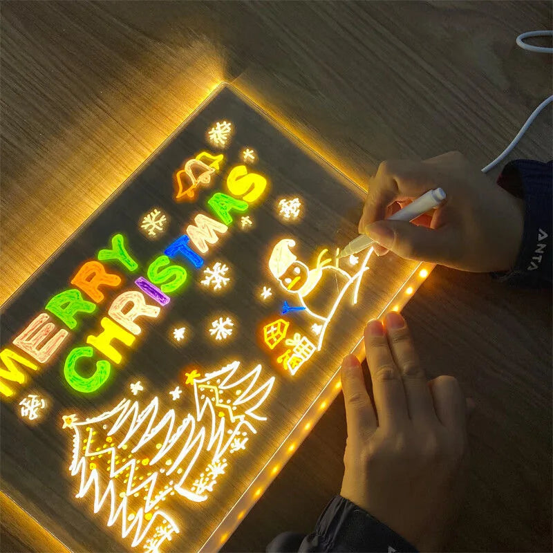 Glow Board™ - Leuchtende Nachrichten- & Maltafel für Kinder - 1 + 1 GRATIS!
