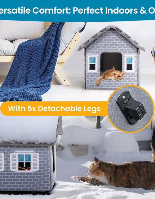 Bild in Gallery-Viewer laden, Heated Cat Houses for Outdoor Cats in Winter - Heated Outdoor Cat House Weatherproof - Outdoor Heated Cat House - Easy to Assemble
