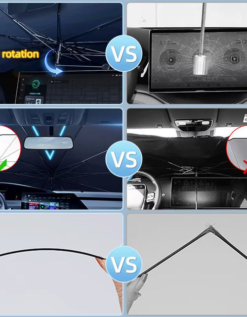 Bild in Gallery-Viewer laden, Sunshield 360 – Rotatable Umbrella-Style Car Windshield Sunshade with UV &amp; Heat Protection
