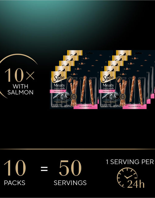 Bild in Gallery-Viewer laden, Meaty Tender Sticks Soft Cat Treats Salmon Flavor, 0.14 Oz Sticks (Pack of 10) (50 Sticks Total)
