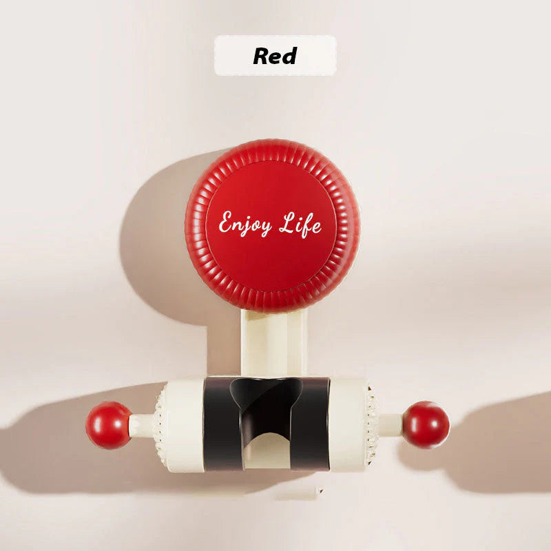 Verstellbarer Saugnapf-Duschhalter (Schwarz / Rot)